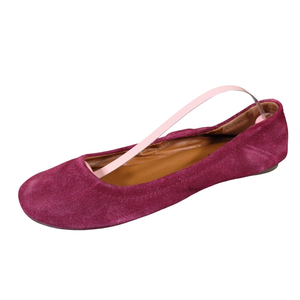 Lucky Brand Erin Women Ballet Flat Size 7 Everyday Office Burgundy Suede Shoe